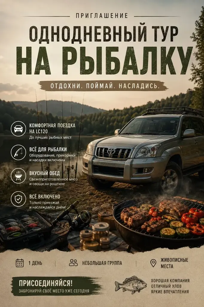 Предлагаем вам однодневный или двухдневный (по договоренности) тур на рыбалку по водоёмам Сербии! Е…