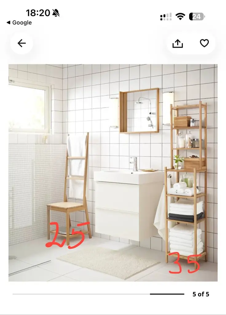 Стеллаж и стул-вешалка для полотенец Ikea Ragrund