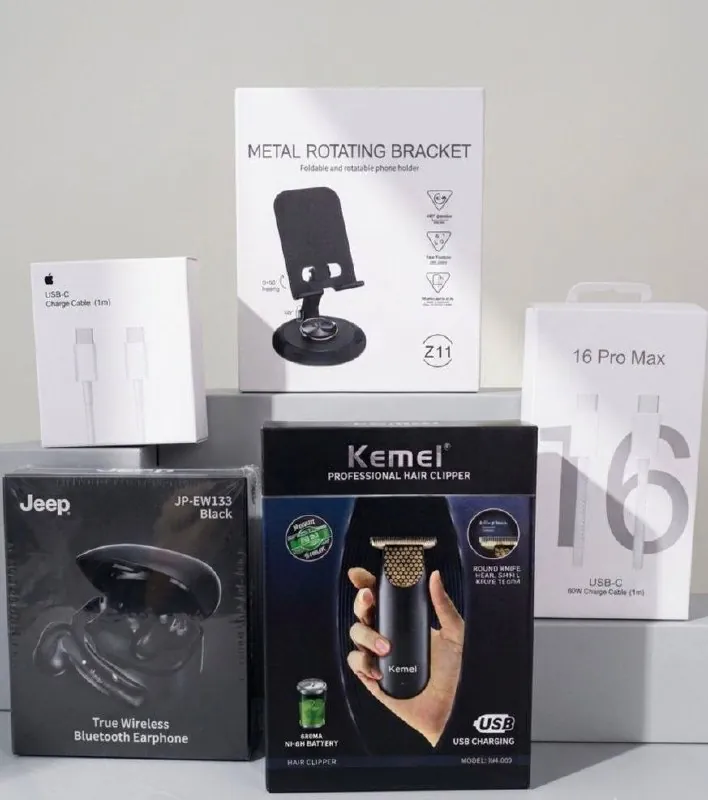 Продам! Всё новое, немного помяты коробки, бритва-тример и наушники по 20$/шт, ка́бели и подставка-…