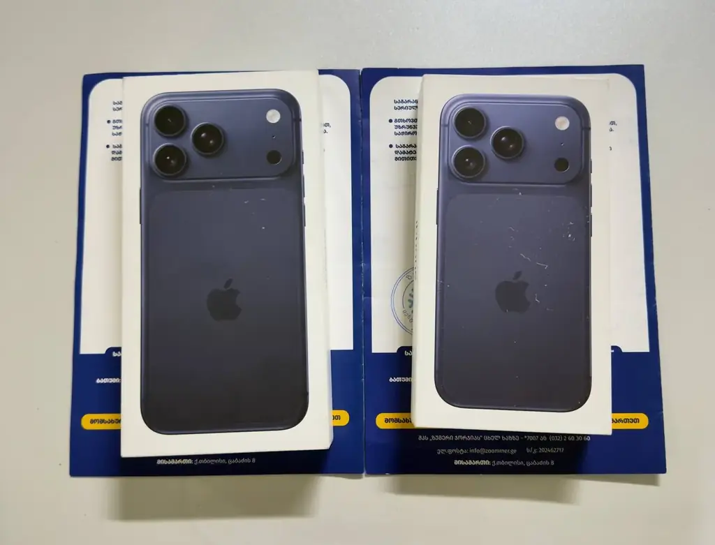 iPhone 17 Pro 256 ГБ (SIM + eSIM) — 3350 лари (окончательная цена)