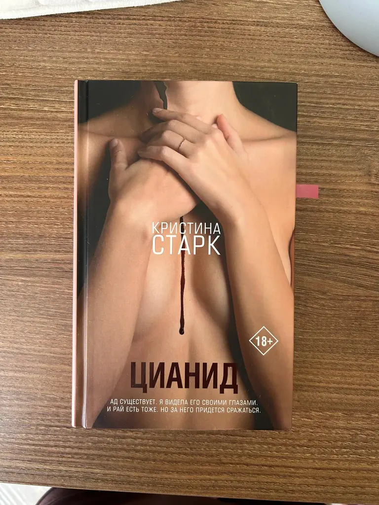 Кристина Старк «Цианид». Внутри по ходу книги есть пометки, на втором фото пример.