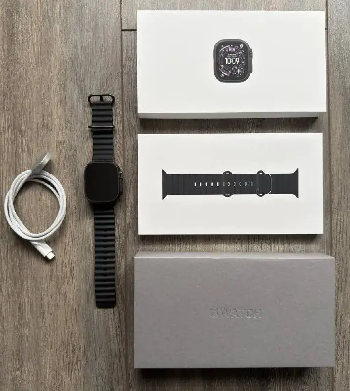 Apple Watch Ultra 2 (черные). Идеальное состояние. Полный комплект. Состояние аккумулятора: 96%. Га…