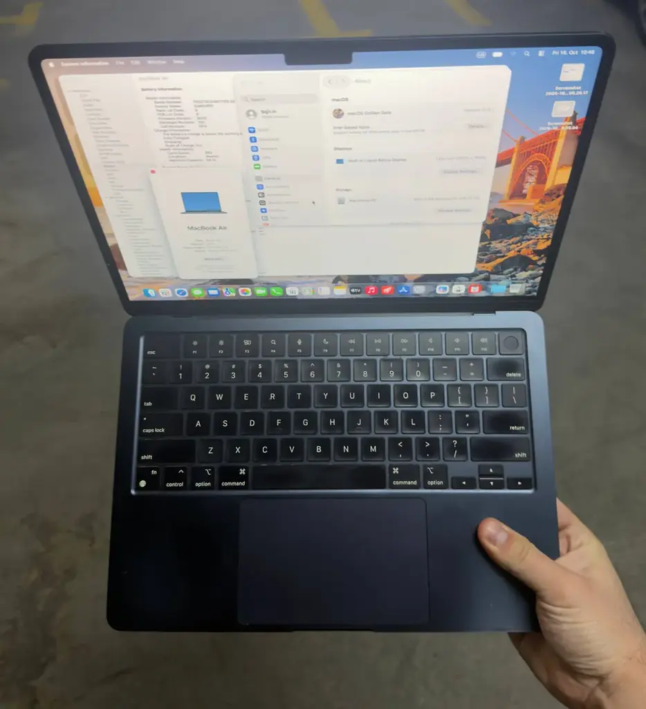 Apple MacBook Air 13 дюймов (2022), чип M2, 8 ГБ оперативной памяти, SSD 512 ГБ. Не вскрывался и не…