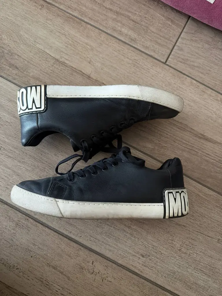 👟 Мужские кожаные кеды Moschino Maxi Logo
