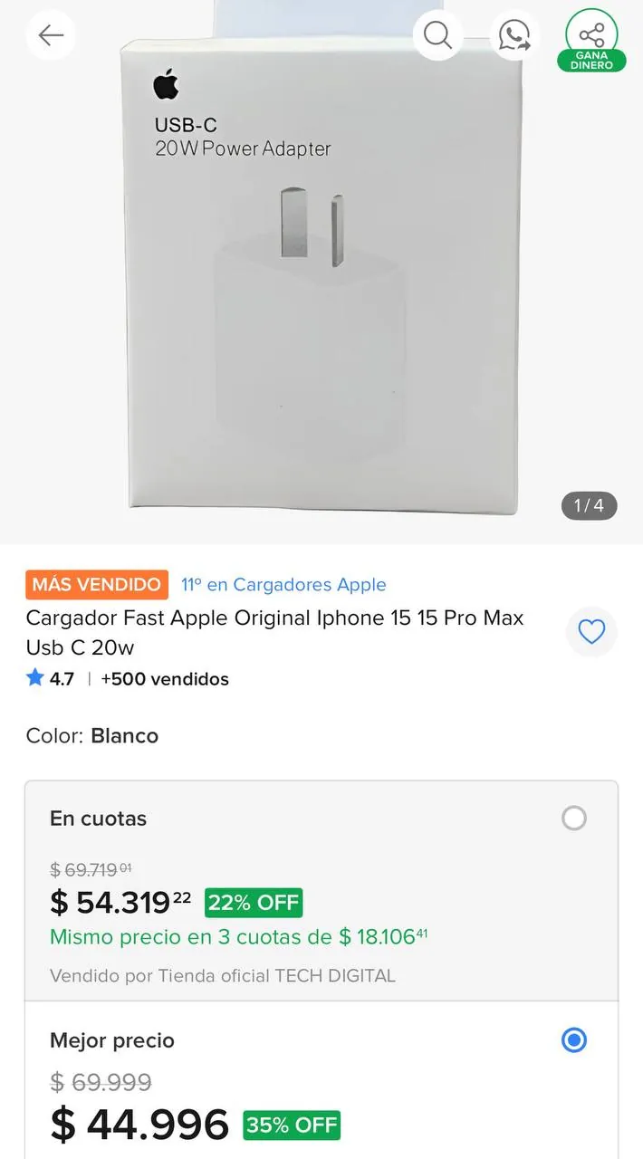 🔌 Оригинальный Apple USB-C 20W Power Adapter