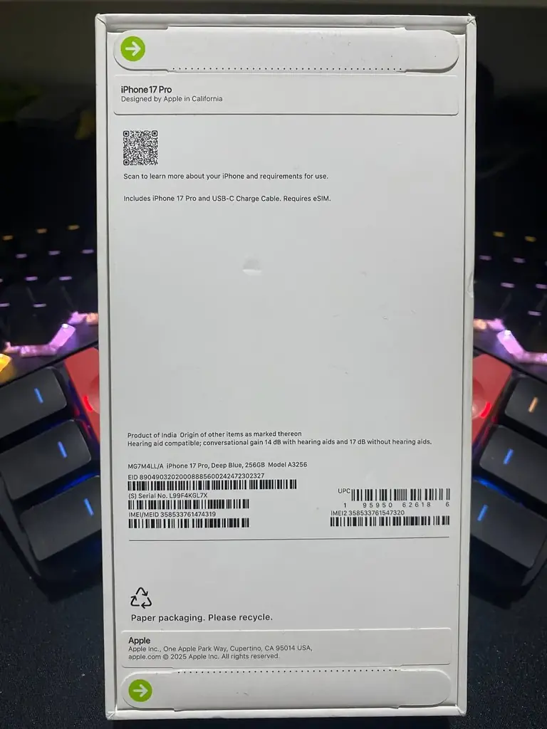✅ iPhone 17 PRO, 256Gb, Deep Blue