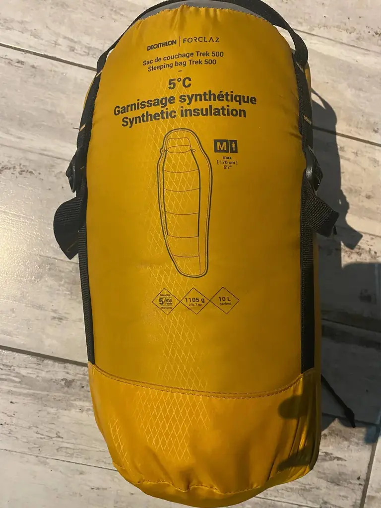 спальный мешок forclaz trek 500 5°c от decathlon, использовался всего несколько раз и находится в о…