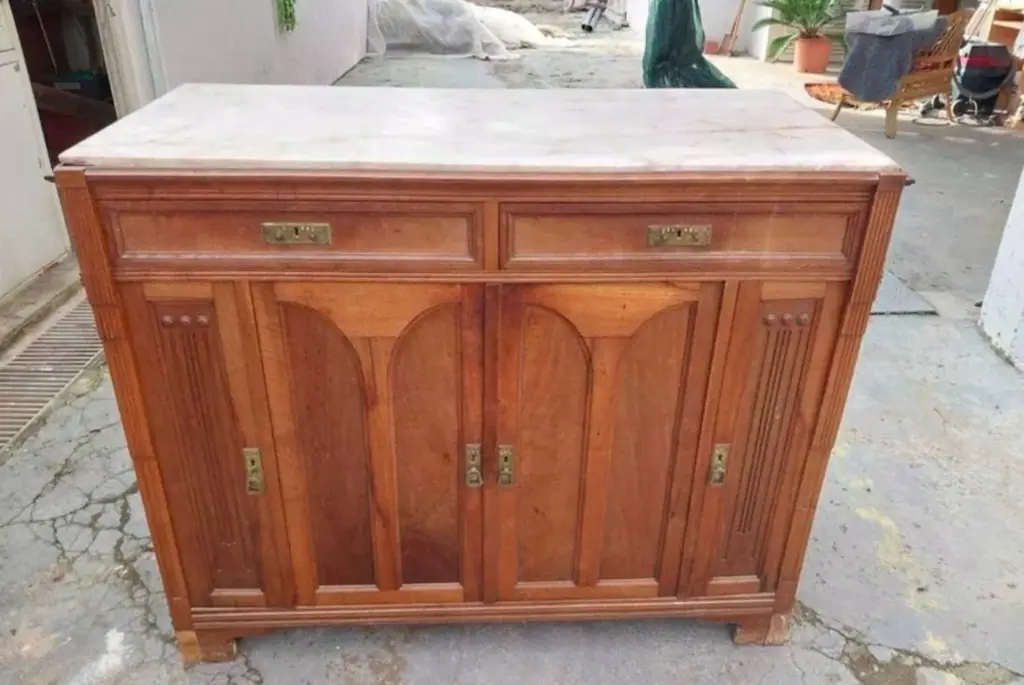 Винтажный комод из дерева с мраморной столешницей 😍