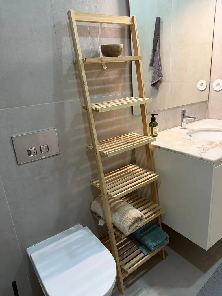 Стеллаж с полками открытый деревянный (дуб) 41,5x165x34,5 17€