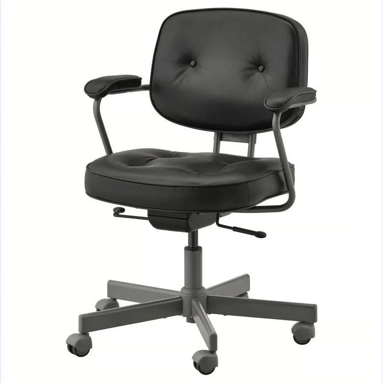 🪑 Офисное кресло IKEA ALEFJÄLL, натуральная кожа, чёрное — 100 €