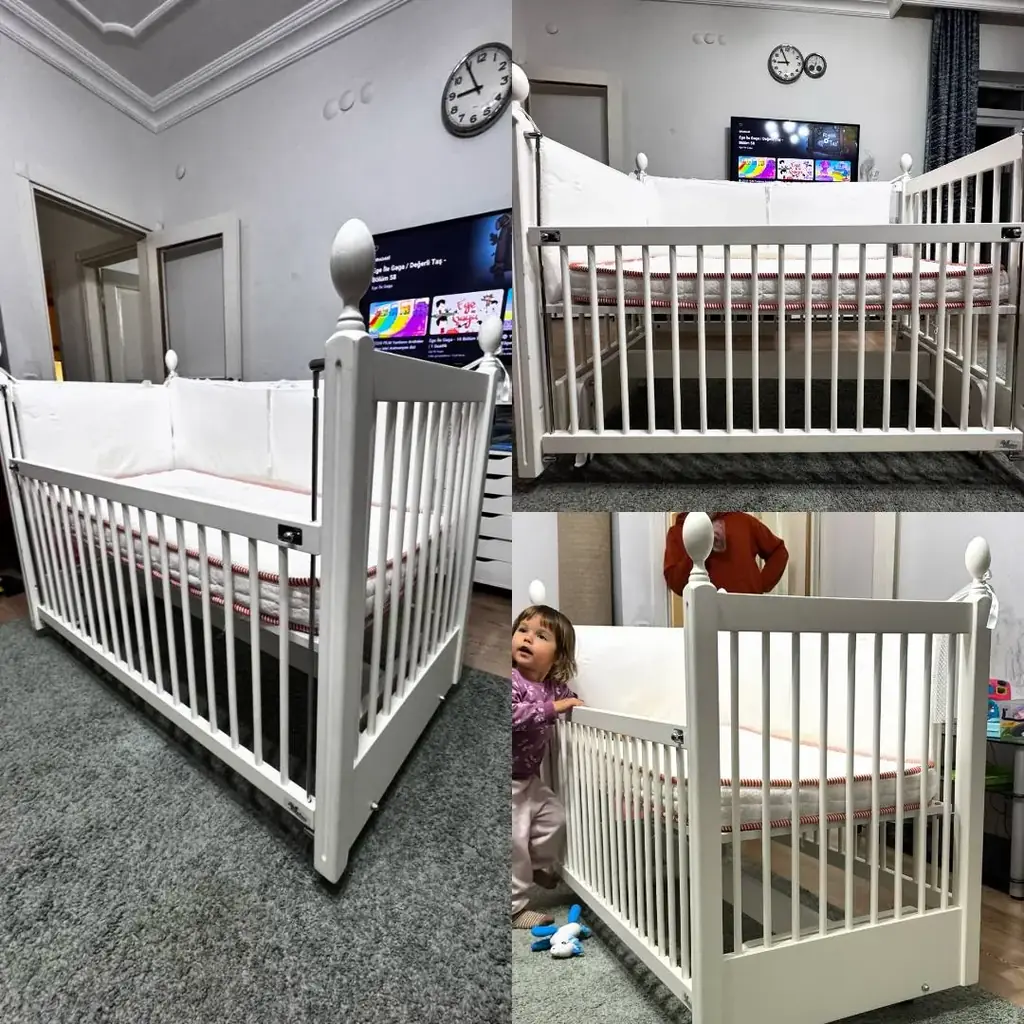 Приставная детская кроватка с лифтовым (подъёмным) механизмом. Куплена в магазине E Bebek Использов…