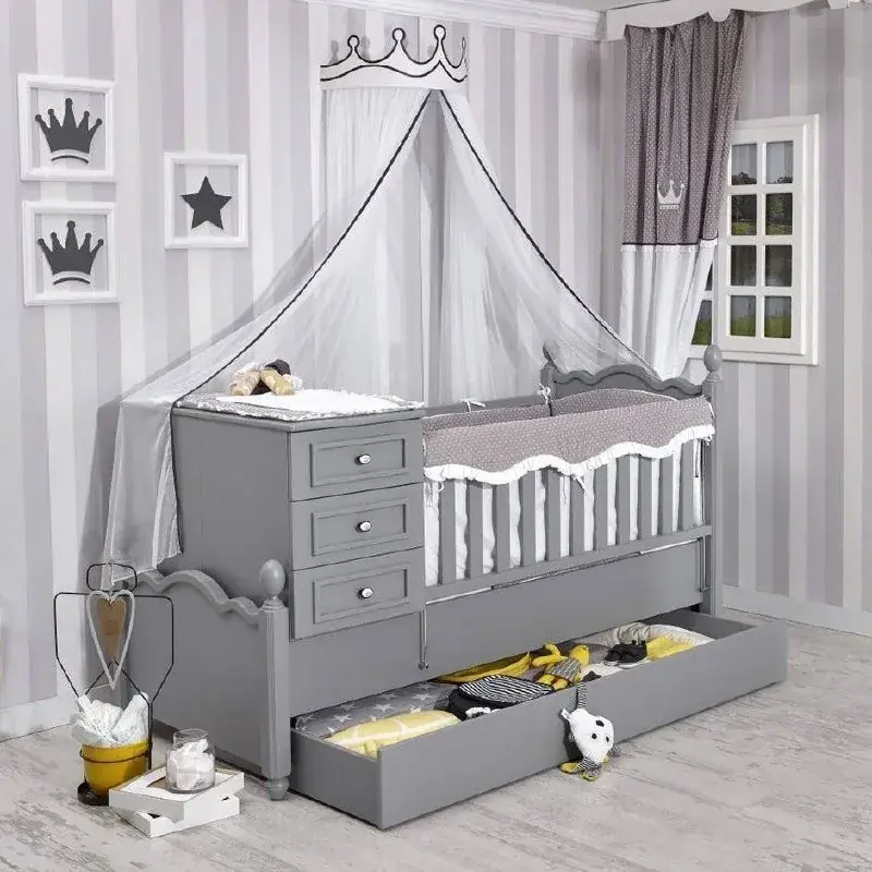 🩶 Растущая детская комната Meltem Kids King Gray «Корона» 👑