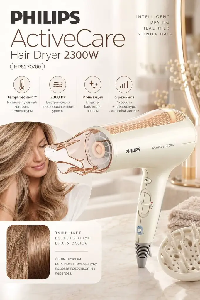 Продаю фен Philips ActiveCare 2300W | HP8270/00 ✨