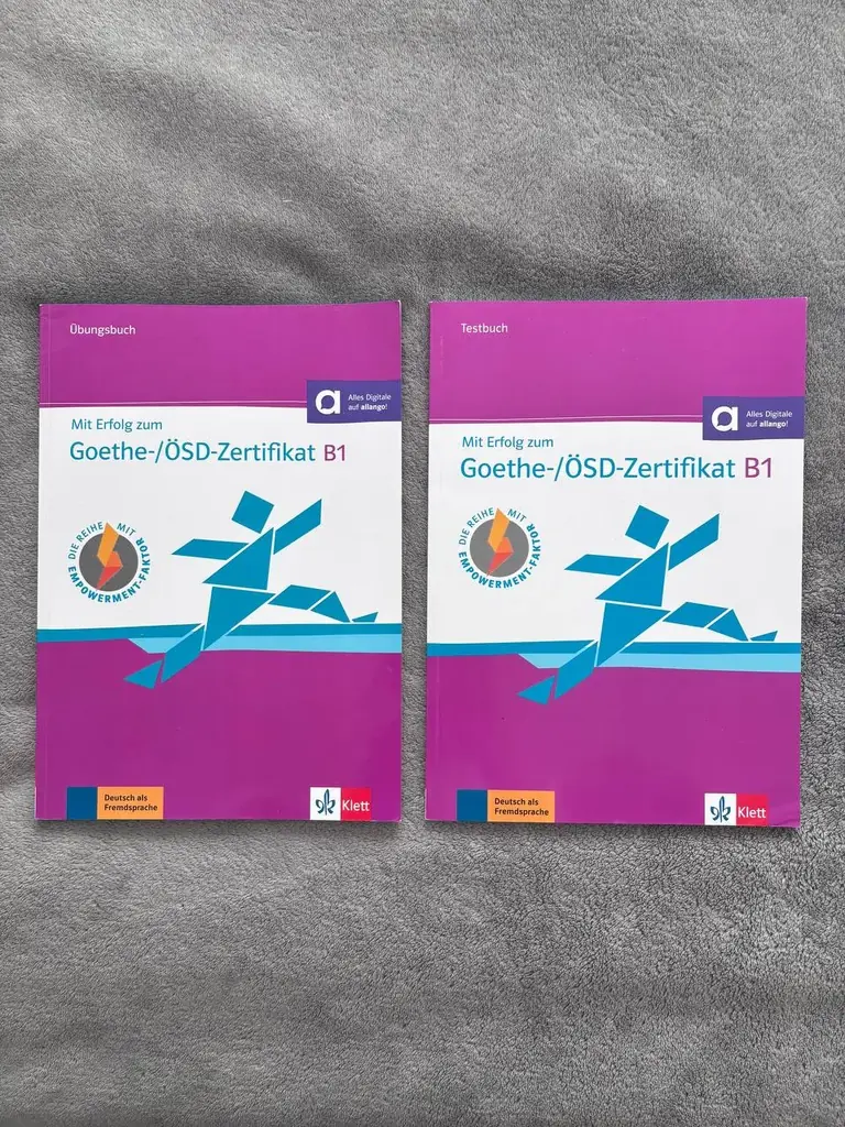 Mit Erfolg zum Goethe-/ÖSD-Zertifikat B1 Übungsbuch und Testbuch.