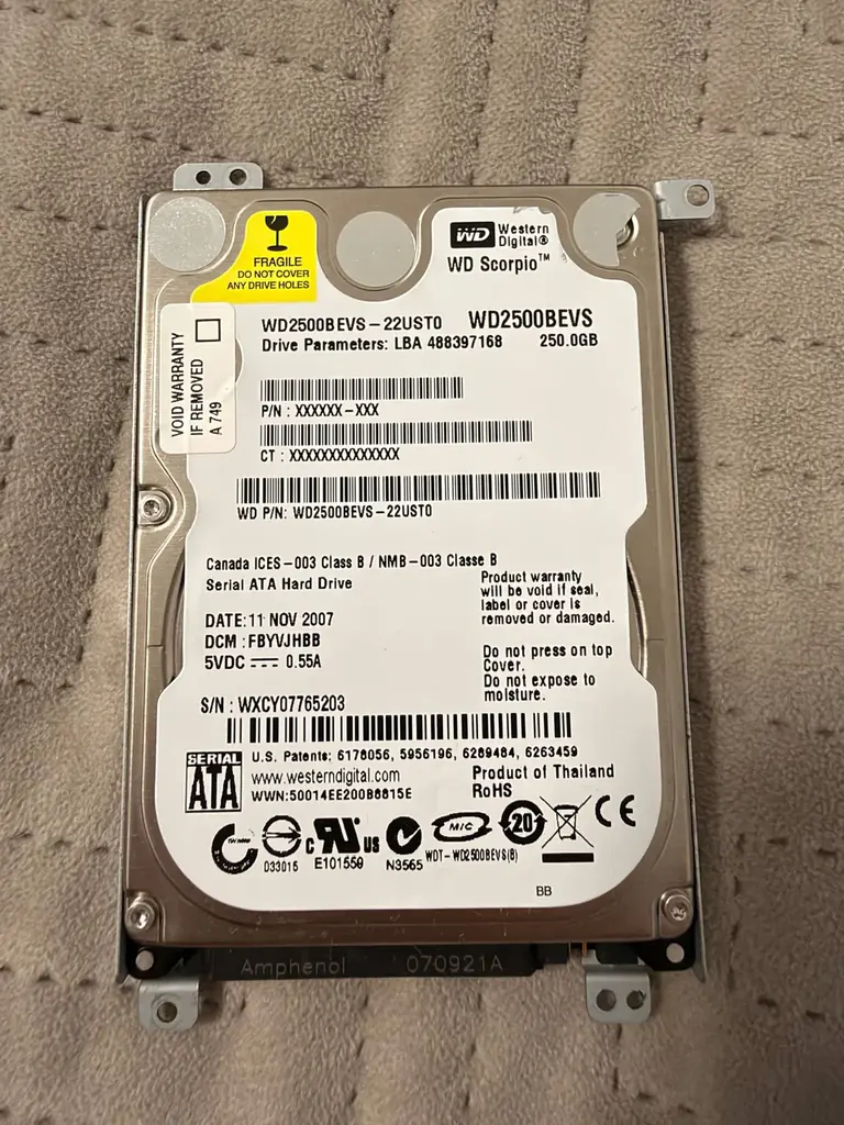 HDD SATA 2.5 с установленным Linu Mint