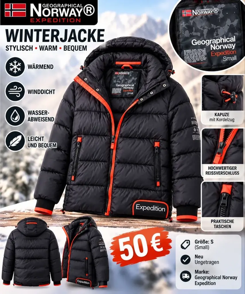 ❄️ Продаётся новая зимняя куртка Geographical Norway Expedition.