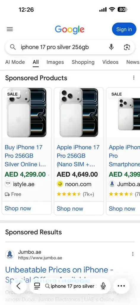 Продаю новый iphone 17 pro 256 gb silver color. 4000 aed
