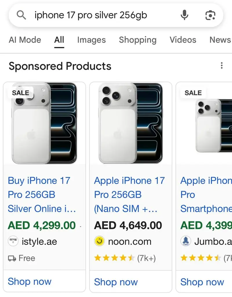 Продаю новый iphone 17 pro 256 gb silver color. 3900 aed