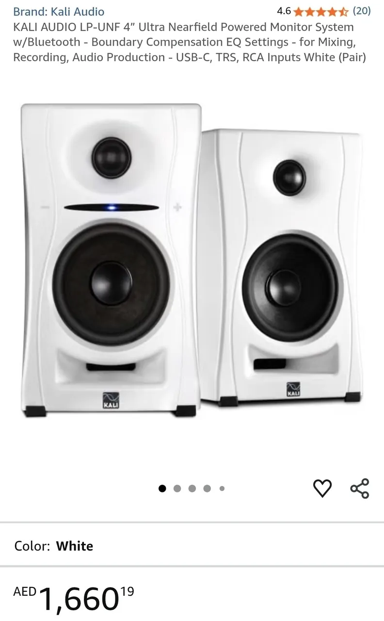 Kali Audio LP-UNF, White — новые студийные мониторы в упаковке + IsoAcoustics ISO-155 + TRS-кабели