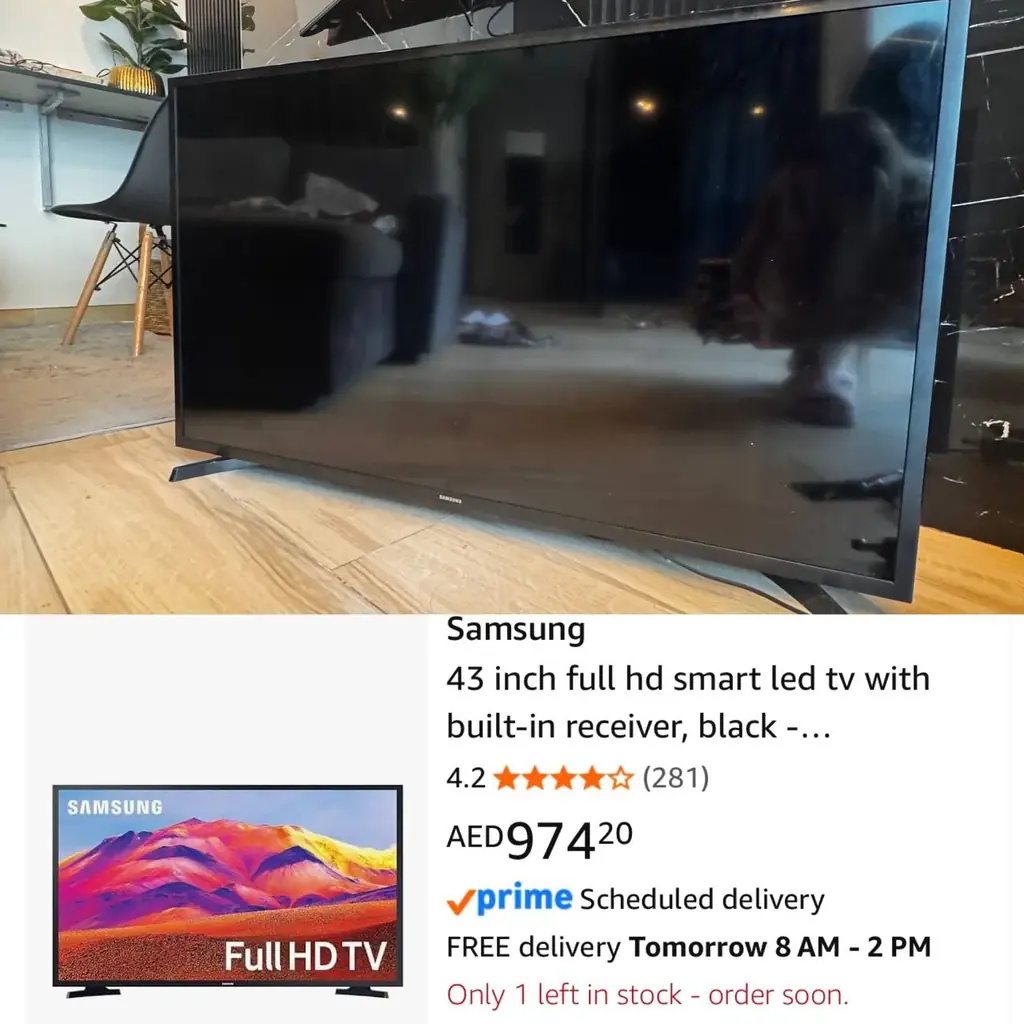Продам телевизор абсолютно новый Samsung 43" T5300 Full HD Flat Smart TV , отдам за 650 aed, брали …
