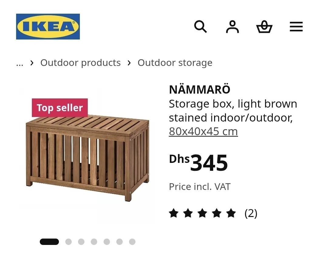 IKEA NÄMMARÖ — деревянный ящик-скамья для хранения