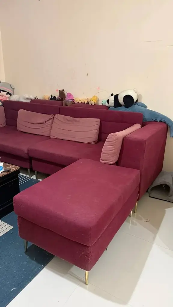 500 AED only L shape sofa , carpets 2 pieces at 300 AED , foldable dining table without chairs 100 …