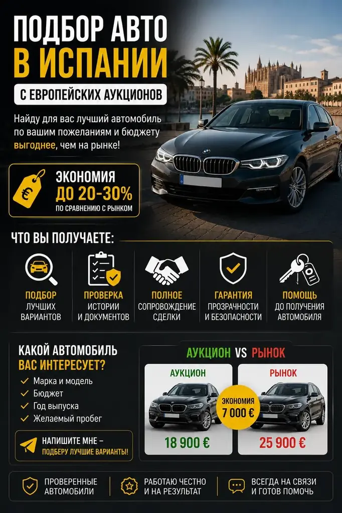 🚗 Ищете автомобиль в Испании?