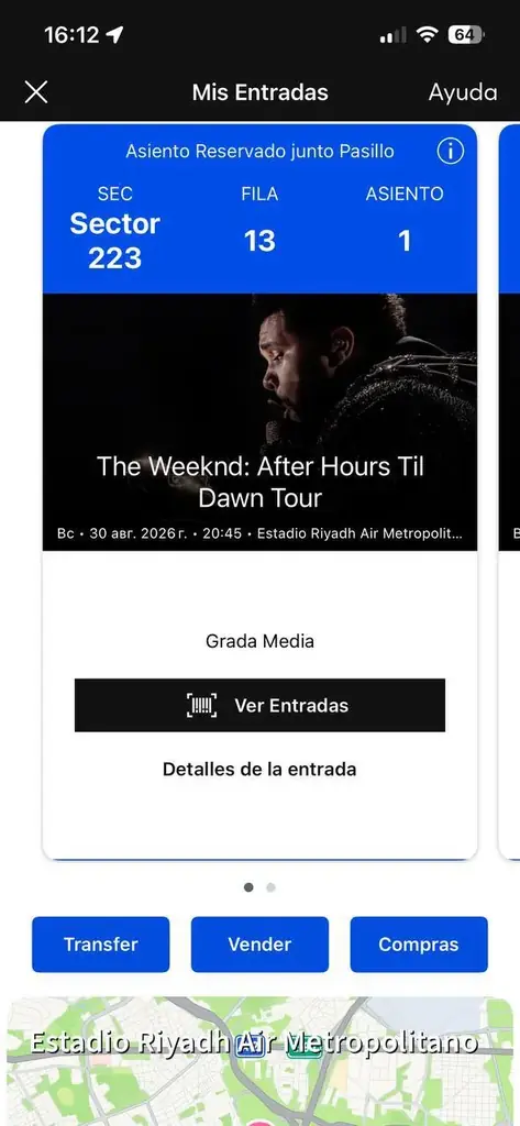Продаем два билета на The Weeknd 30 августа в Мадриде