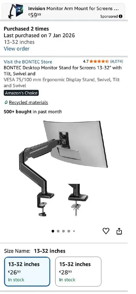 Кронштейн для монитора - Desktop Monitor Stand for Screens 13-32"