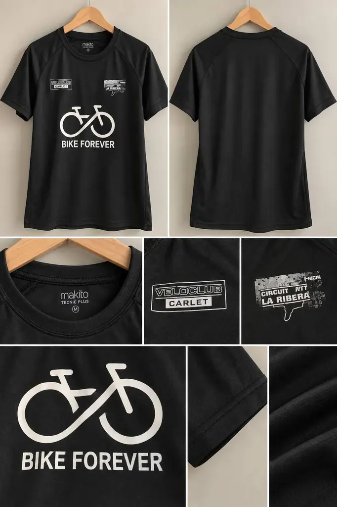 Черная велосипедная спортивная футболка Bike Forever.