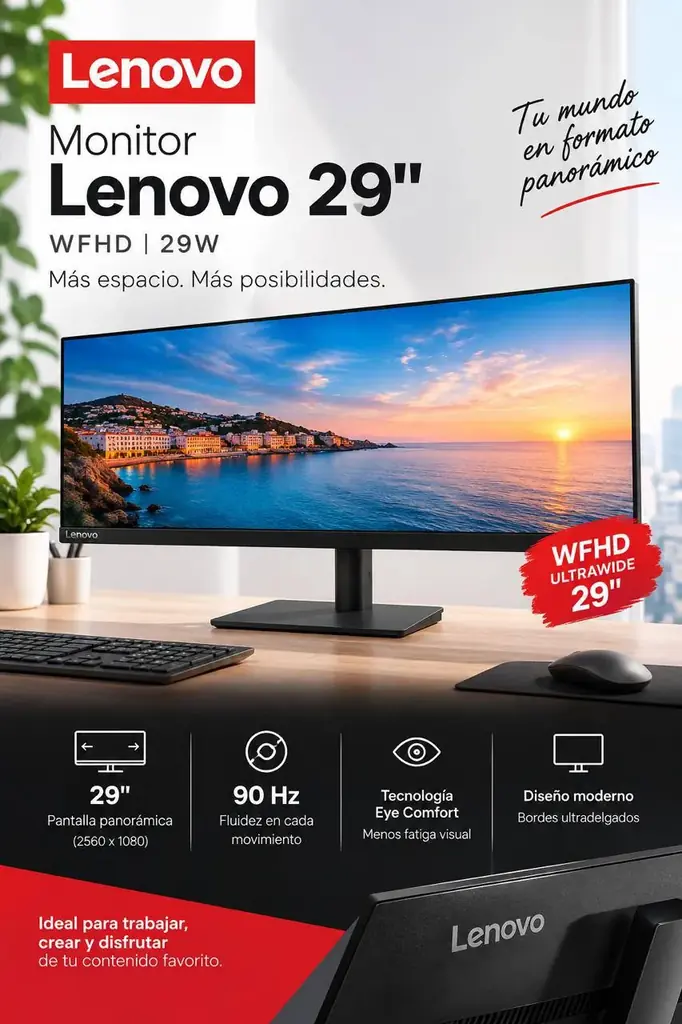 🖥️ Монитор Lenovo 29” WFHD – 90 Гц-