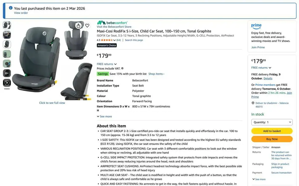 Автокресло на ISO-fix креплении. 130€(торг)