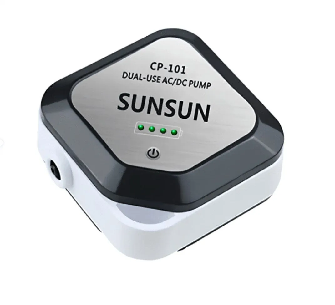 Продам новый SunSun CP-101 — автономный компрессор/фильтр для аквариума с встроенным аккумулятором.