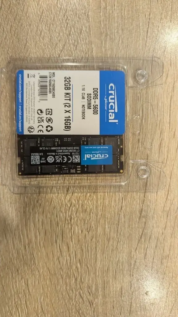 SODIMM DDR 5-5600, Crucial, 32 Gb (2x16). Оперативка для ноутбука, почти новая. Покупали за 206 000…