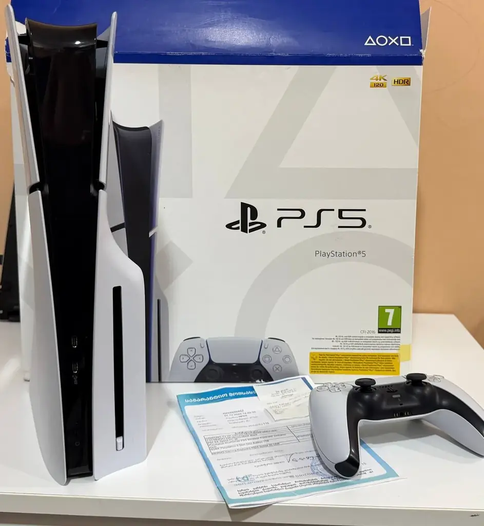 PlayStation 5 slim 1 ТБ дисковая версия коробка гарантия оригинальный комплектация 1600 лари