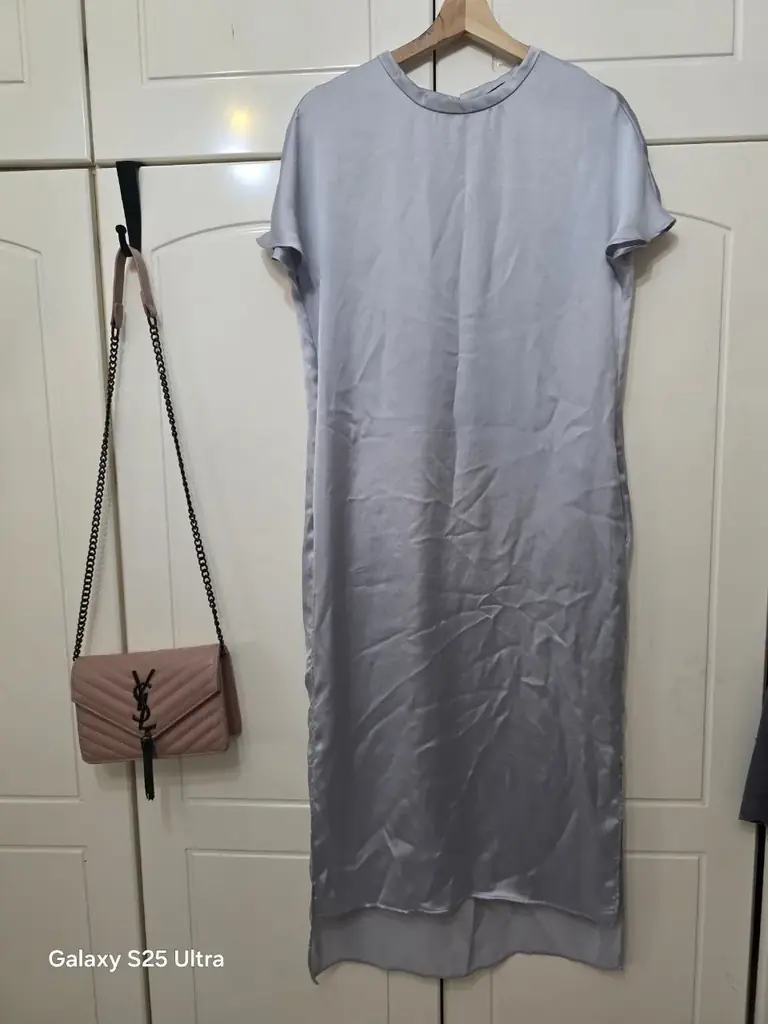 Zara satin dress with pockets,size S