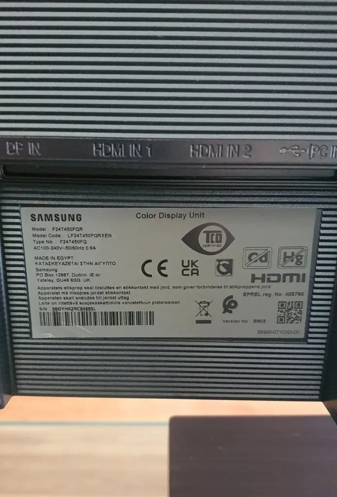 Продам б/у монитор Samsung T45F 24" Full HD, 1920x1080 75Hz матрица IPS.