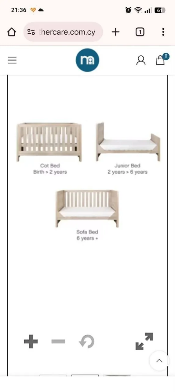 Кроватка mothercare с матрасом 147*75*85 в отличном состоянии, 250€