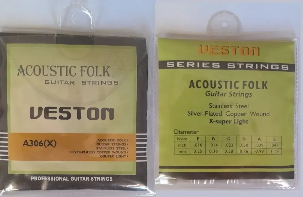 VESTON A306(X)- струны для акустической шестиструнной гитары серия Acoustic. Новые. €5. Лимасол.