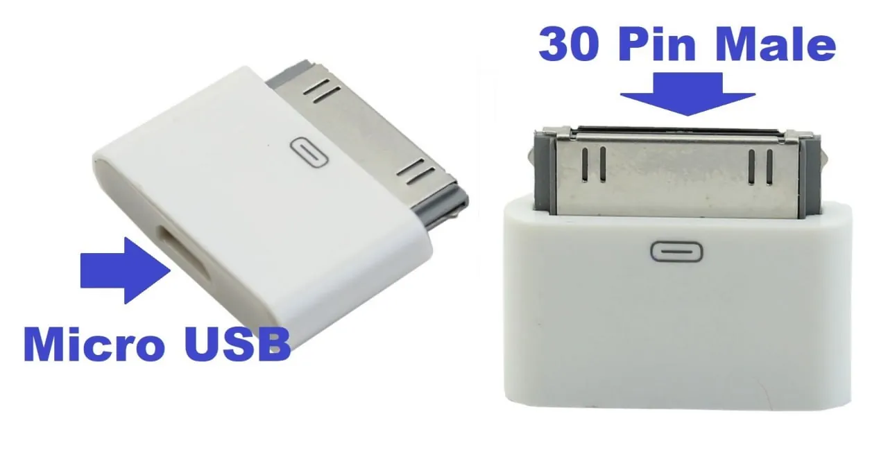 Адаптер с "30 Pin Male" на "Micro USB" Цена: €5.