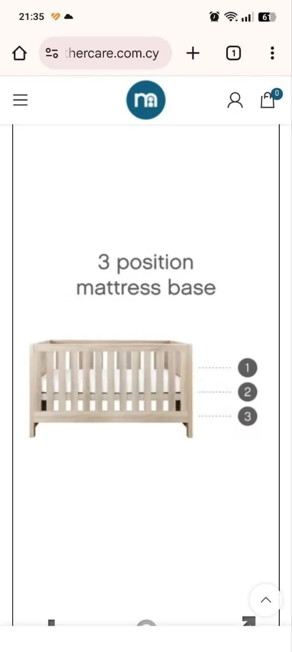 Кроватка mothercare с матрасом 147*75*85 в отличном состоянии, 250€ 220€