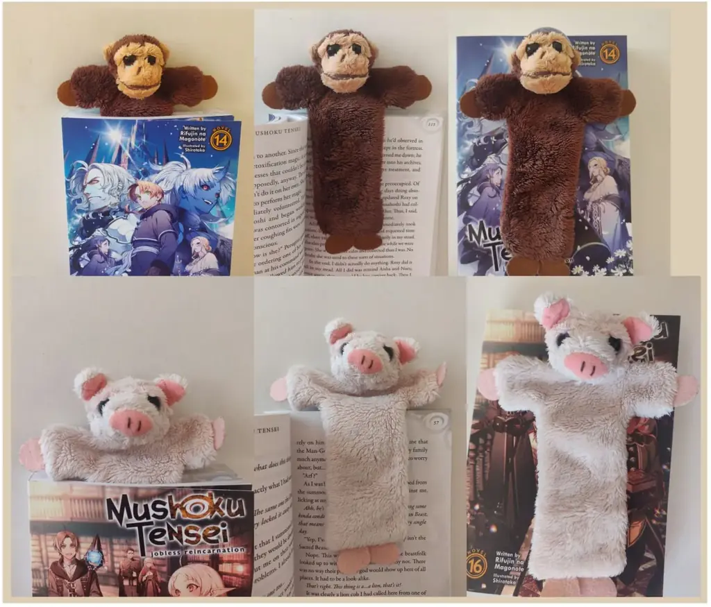 Плюшевые - мохнатые зверюшки 🐵🐷 закладки для книг 📗📘Цена: две за €6.