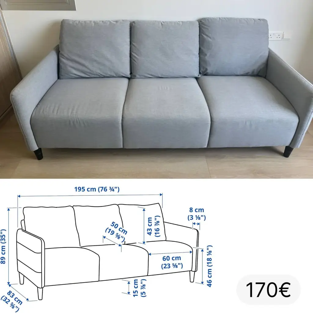 Продам Диван IKEA ANGERSBY в отличном состоянии 170 евро, стоял в офисе, почти не использовался. Ра…