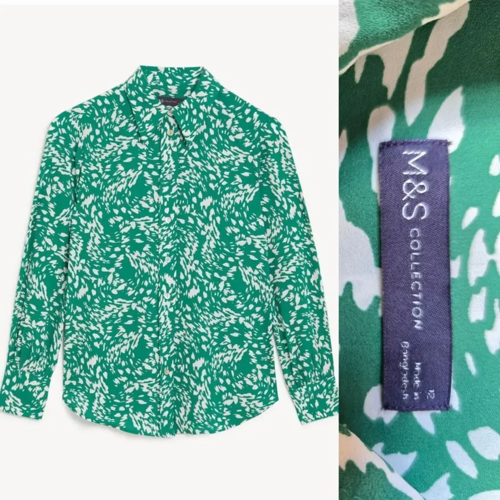 Зелёная блузка и топ с пометками от M&S. Размеры на фото.