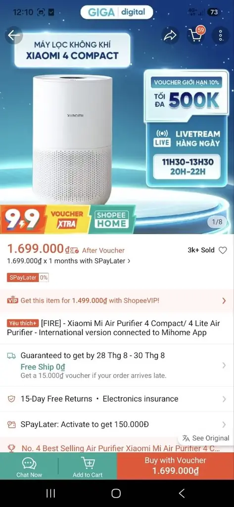 Продам очиститель воздуха Xiaomi Mi Air Purifier 4 Compact. Использовался на протяжении месяца