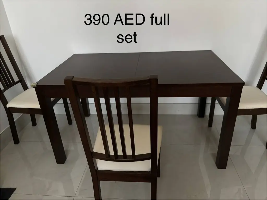 Продаю обеденный раскладной стол со стульями ikea 390 AED