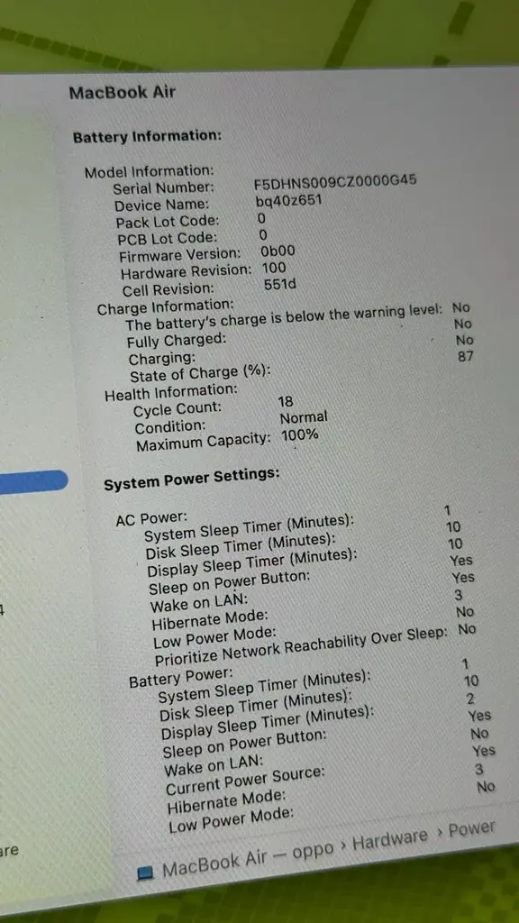 MacBook Air M4 — 16GB RAM / 256GB SSD