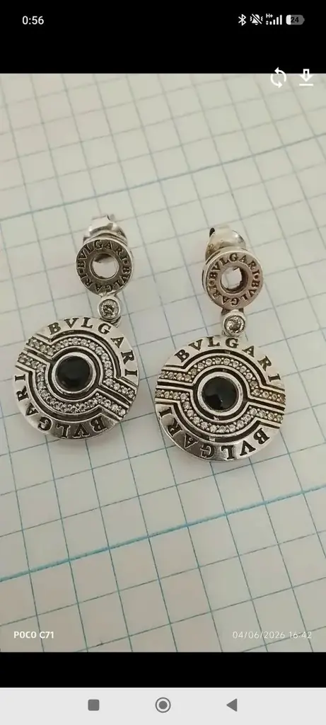 Серебряный ювелирный комплект в стиле BVLGARI Astrale (серьги + кольцо) выполненный в культовом диз…