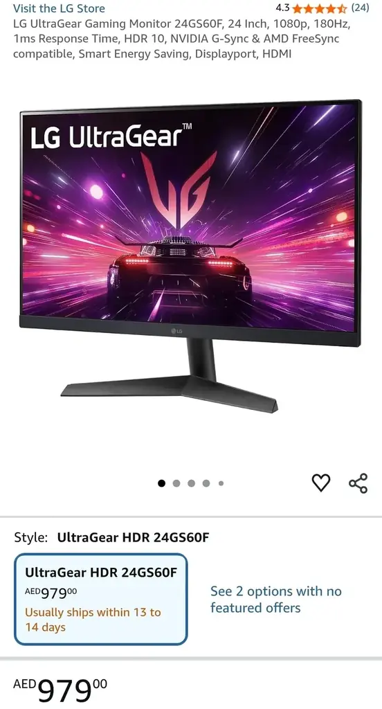 LG UltraGear 24GS60F-B — игровой (и рабочий) монитор 23.8".