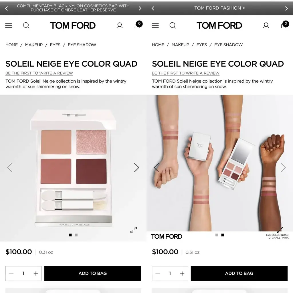 Палетка теней от Tom Ford, только протестила цвета 1 раз на руке, не мои цвета. Продаю: 299 аед